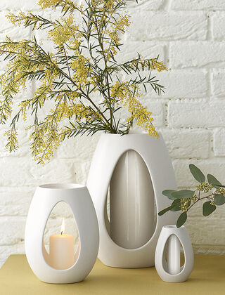 Kokong Vasen & Kerzenhalter von Kähler Design in drei unterschiedlichen Größen - Two in One - Vase & Kerzenhalter in einem