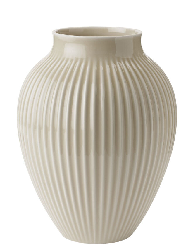 Rillenvase groß in der Farbe Beige von Kanbstup.