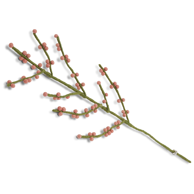 Beerenzweig aus Filz - Rosa Beeren - Länge 60 cm von Gry & Sif