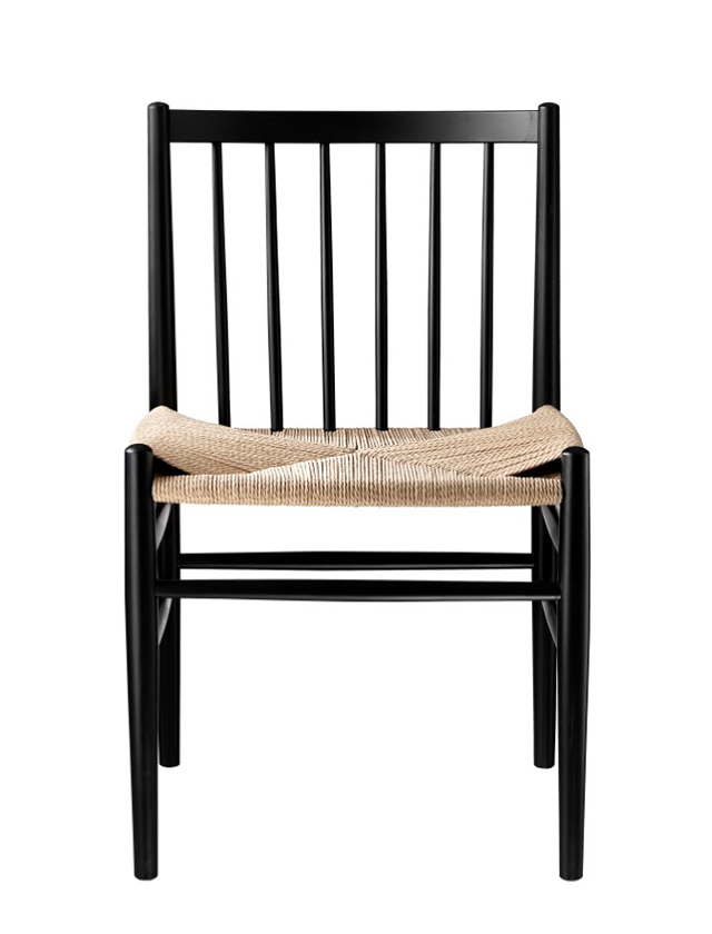 J80 Dining Chair in Black Jørgen Bækmark für FDB Møbler aus lackiertem Buchenholz - Esszimmerstuhl Scaninavian Design