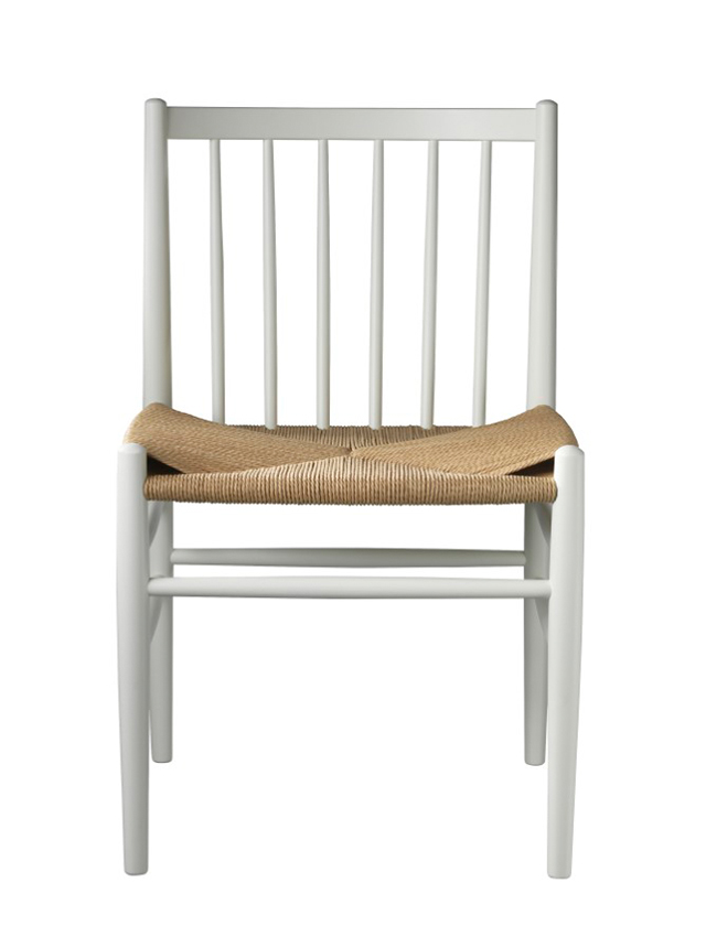 J80 Dining Chair in White Jørgen Bækmark für FDB Møbler aus lackiertem Buchenholz - Esszimmerstuhl Scaninavian Design