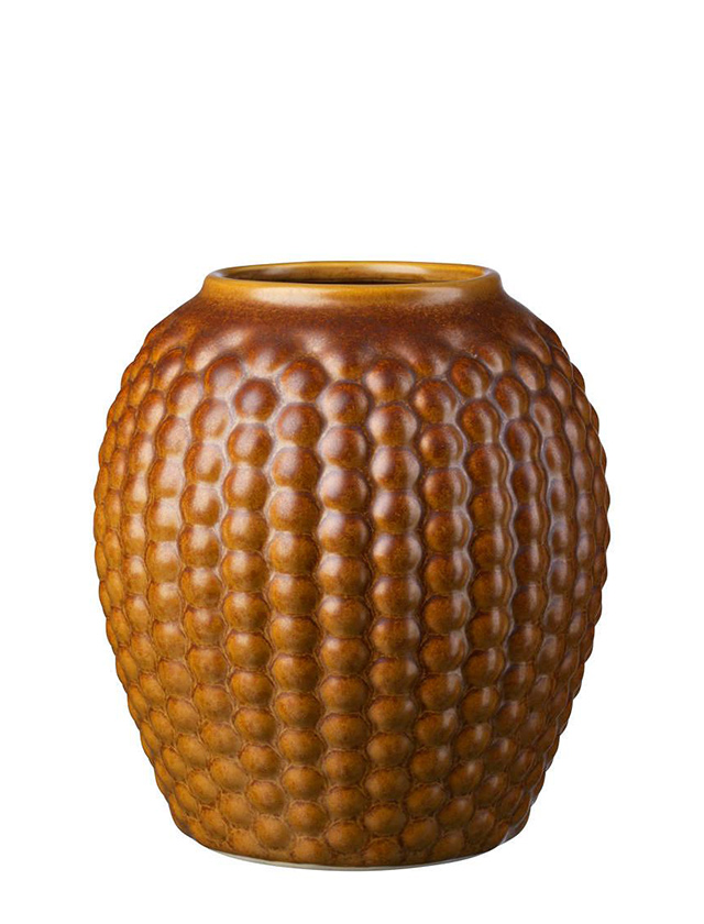 S7 Lupin Vase in rund mit einer Höhe von 19 cm ist in der attraktiven Farbe Golden Brown von FDB Møbler