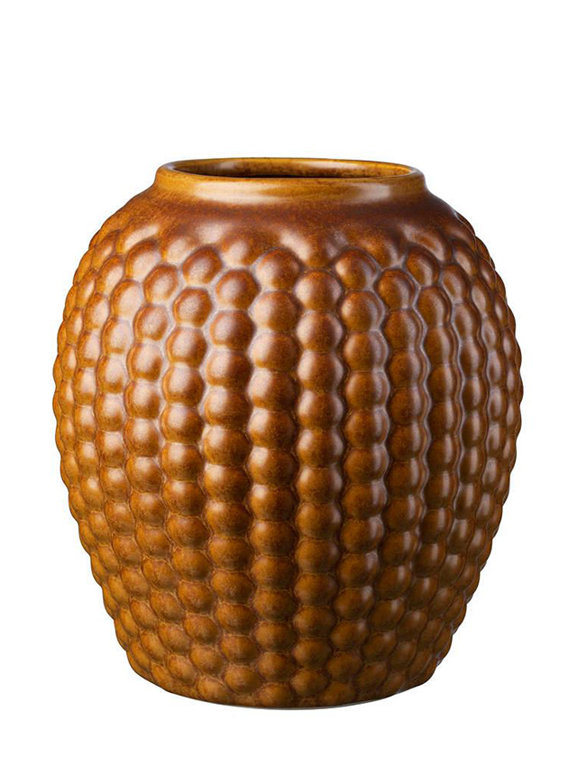 S7 Lupin Vase in rund mit einer Höhe von 22 cm ist in der attraktiven Farbe Golden Brown von FDB Møbler