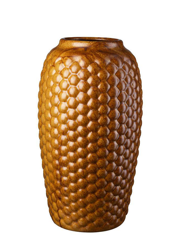 S8 Lupin Vase in Schmal mit einer Höhe von 28 cm ist in der attraktiven Farbe Golden Brown von FDB Møbler