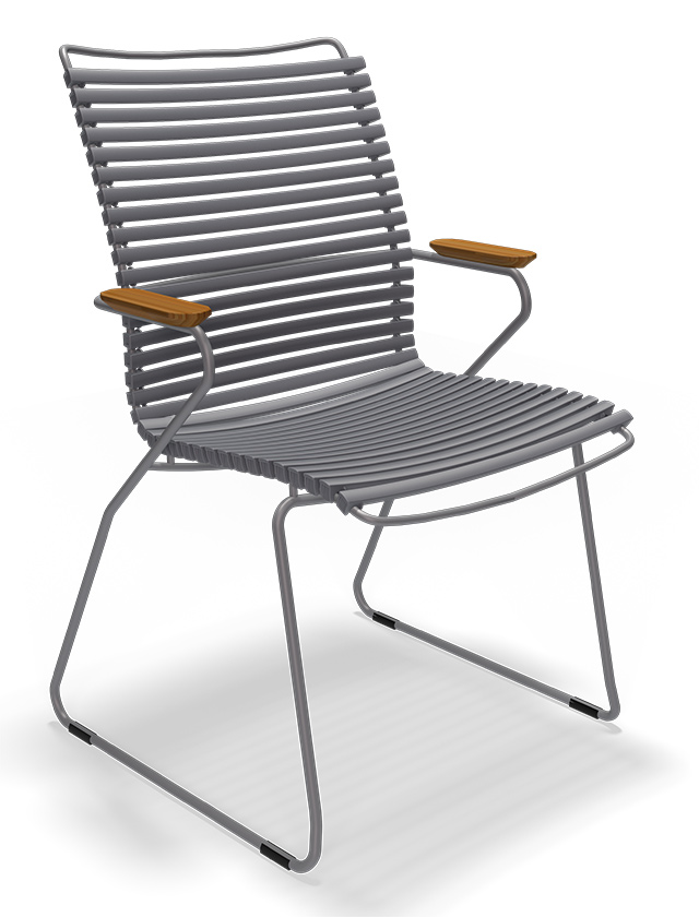 Click Dining Chair Tall Back in Dark Grey 70 - Design Gartenstuhl von HOUE