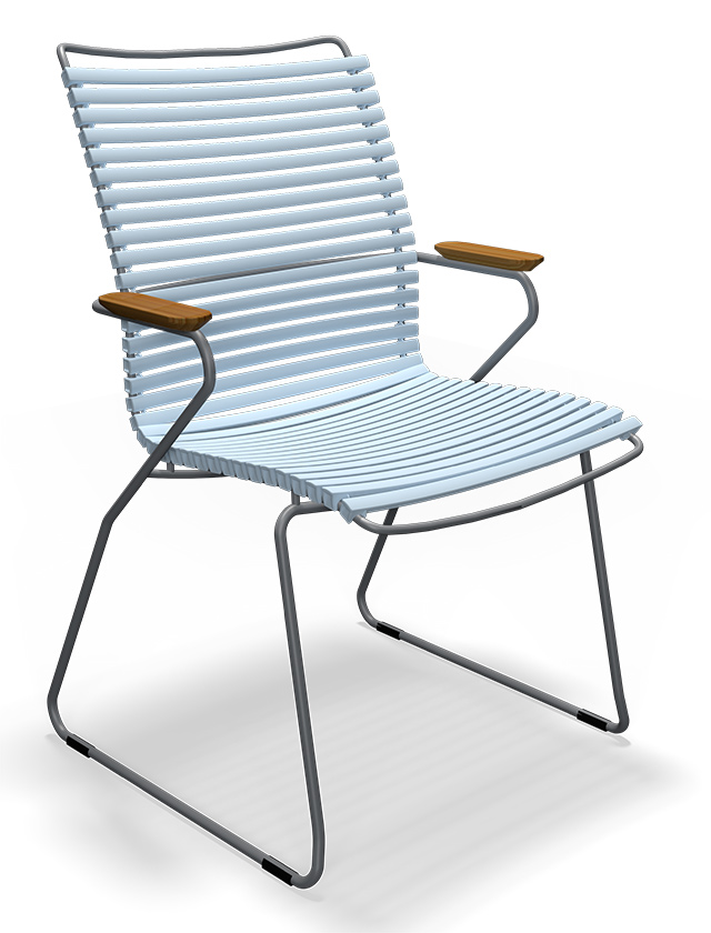 Click Dining Chair Tall Back in Dusty Light Blue 80 - Design Gartenstuhl von HOUE