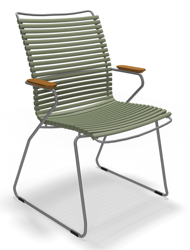 Click Dining Chair Tall Back in Olive Green 71 - Design Gartenstuhl von HOUE