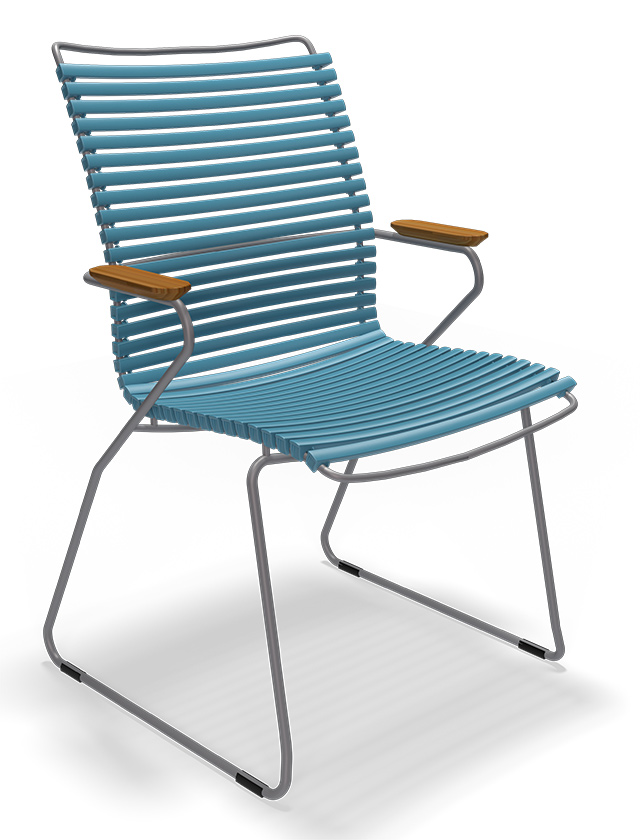 Click Dining Chair Tall Back in Petrol 77 - Design Gartenstuhl von HOUE
