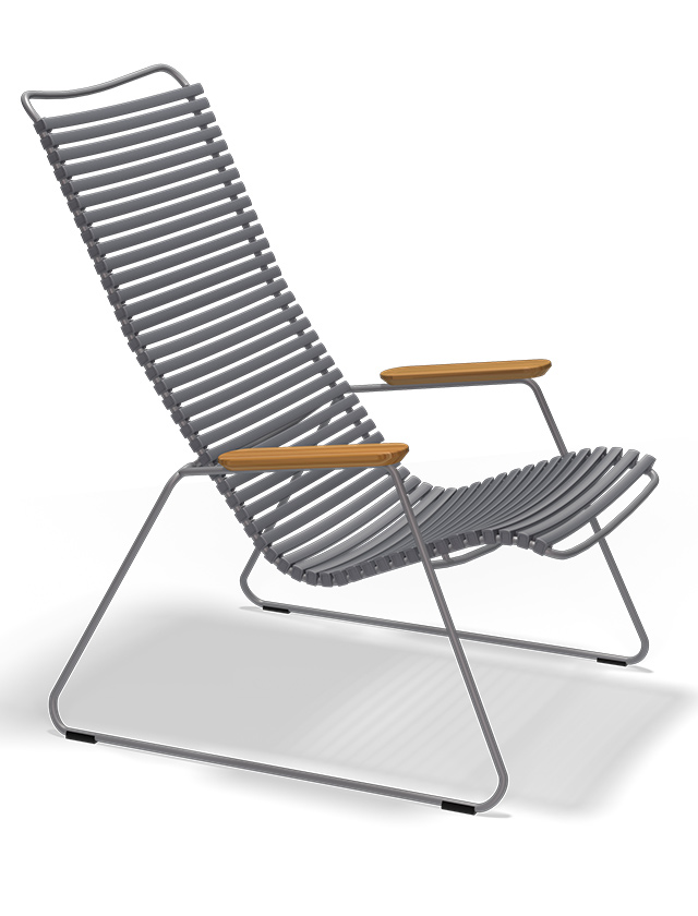 Click Loungesessel von HOUE in Dark Grey 70 - Outdoor Lounge Chair in Grau