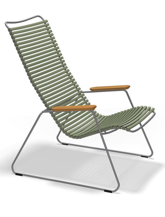 Click Loungesessel von HOUE in Olive Green 71 - Outdoor Lounge Chair in Olivgrün