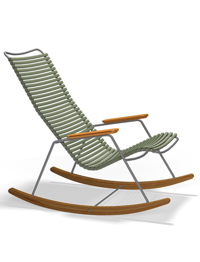 Click Rocking Chair in Olive Green 71 - Outdoor Schaukelstuhl von HOUE