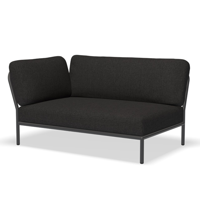 LEVEL Outdoor Lounge Sofa - Linke Seite in der Farbe Sooty Grey - Sunbrella Natté