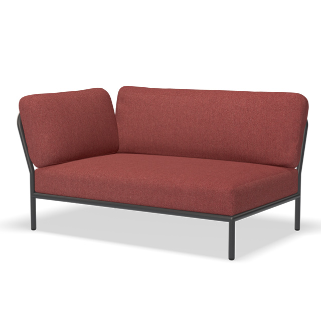 LEVEL Outdoor Lounge Sofa - Linke Seite in der Farbe Scarlet - Sunbrella Heritage
