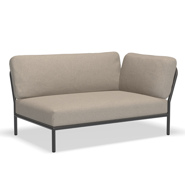 LEVEL Outdoor Lounge Sofa - Rechte Seite in der Farbe Ash - Sunbrella Heritage