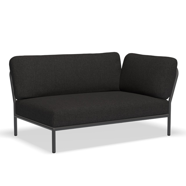 LEVEL Outdoor Lounge Sofa - Rechte Seite in der Farbe Sooty Grey - Sunbrella Natté