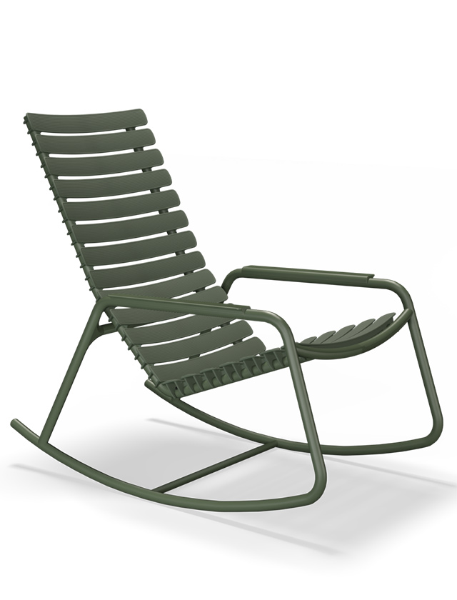 ReClips Schaukelstuhl in Olive Green von HOUE - Outdoor Rocking Chair Grün