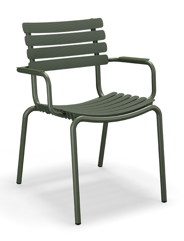 ReClips Dining Chair von HOUE in Olive Green - Gartenstuhl in Grün