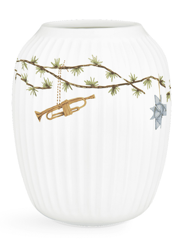 Hammershøi Jul - Vase Medium - Höhe 20 cm - Weihnachtsvase mit Weihnachtsmotiven aus der Christmas Edition von Kähler Design