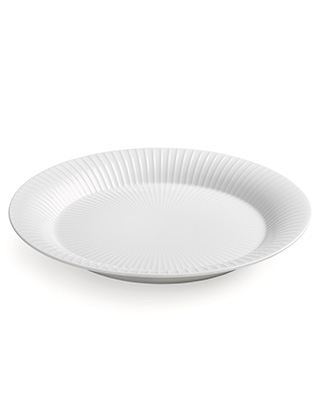 Weißer Essteller mit feinen Rillen, Material Porzellan, Kähler Design, Durchmesser 270 mm