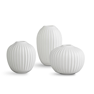 3er-Set Hammershøi Miniatur-Vasen, Weiß von Kähler Design