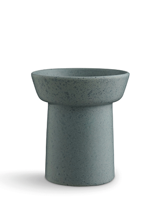 Ombria Vase in Granitgrün von Kähler Design in der kleinen Auführung mit einer Höhe von 130 mm.