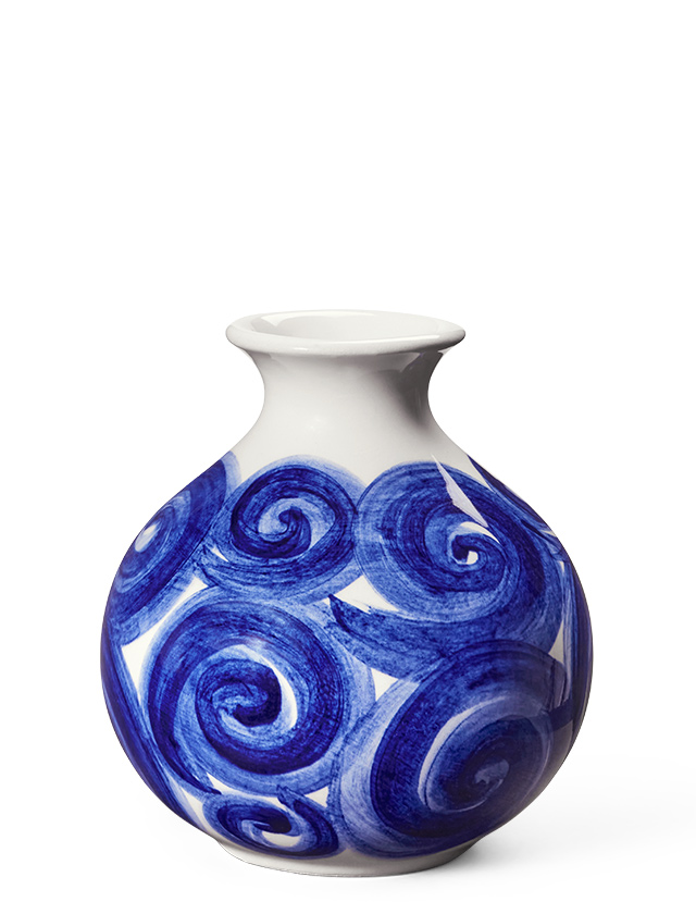 Kleine Tulle Vase Blau-Weiß von Kähler Design