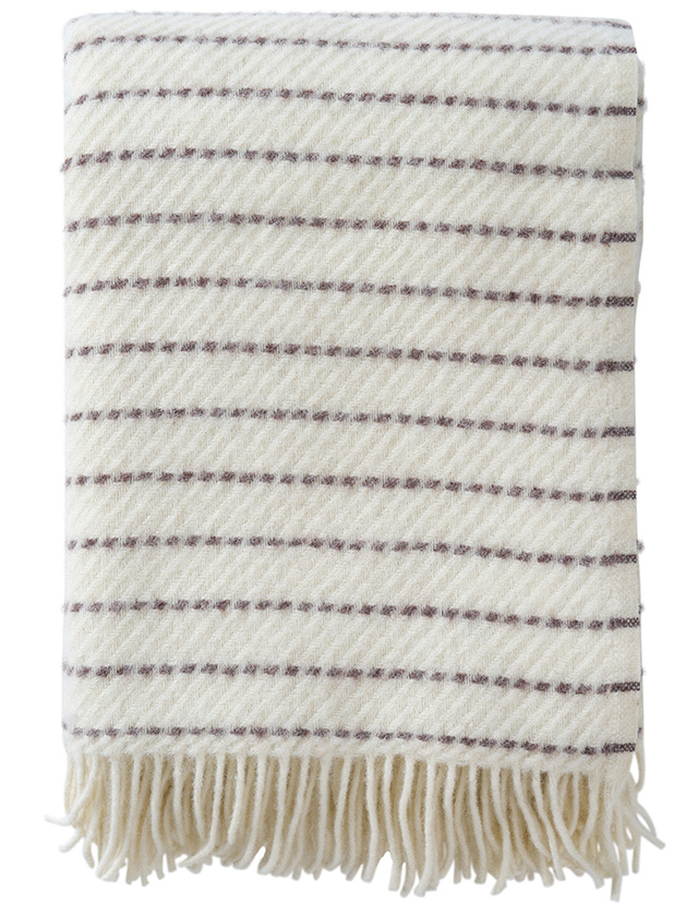 Craft Wolldecke aus ökologischer Lammwolle von Klippan in der Farbe White-Cork
