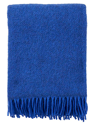 Gotland Wolldecke in Blue aus Gotlandwolle von Klippan Yllefabrik