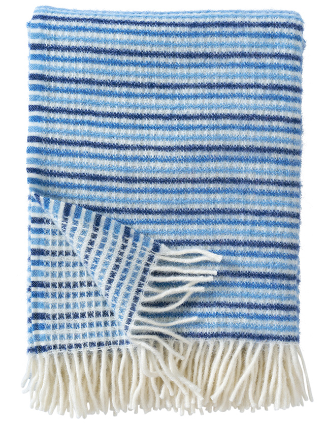 Tint Wolldecken aus 100% Lammwolle in Blue von Klippan Yllefabrik