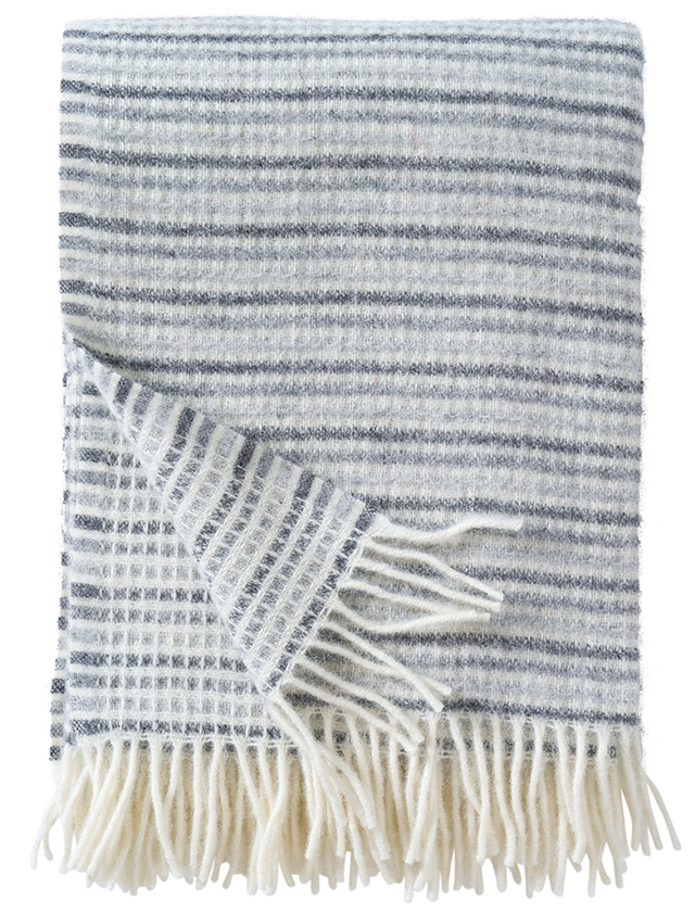 Tint Wolldecken aus 100% Lammwolle in Grey von Klippan Yllefabrik