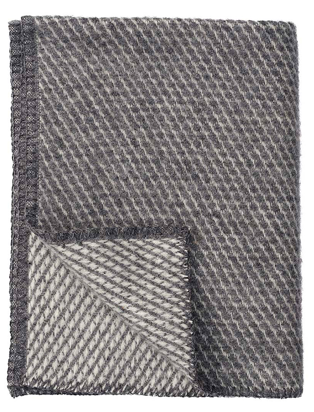 Velvet Midi - Knie-Wolldecke in Grey aus 100% Lammwolle von Klippan Yllefabrik