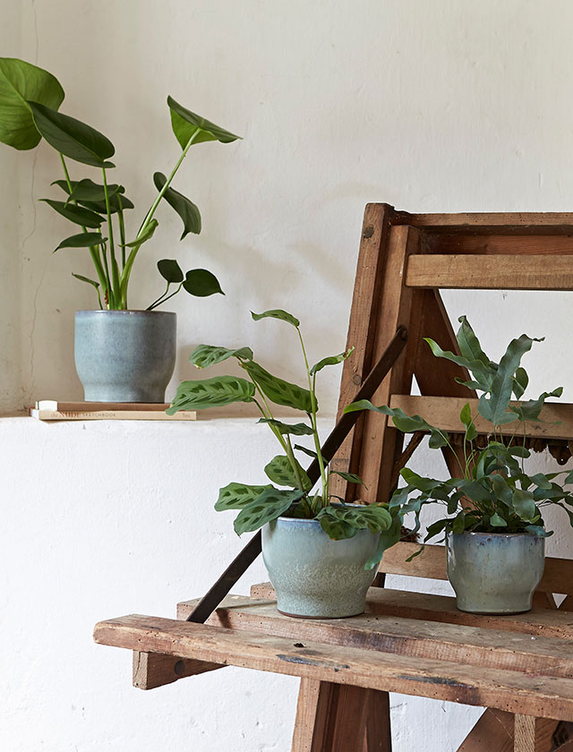 Blumentöpfe klein, mittel und groß in der Farbe Soft Mint von Knabstrup.