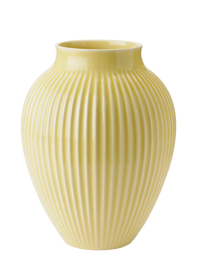 Rillenvase groß in der Farbe Yellow von Kanbstup.