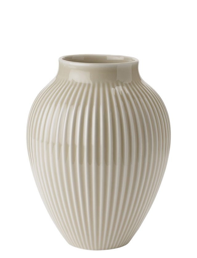 Rillenvase mittel in der Farbe Beige von Kanbstup.