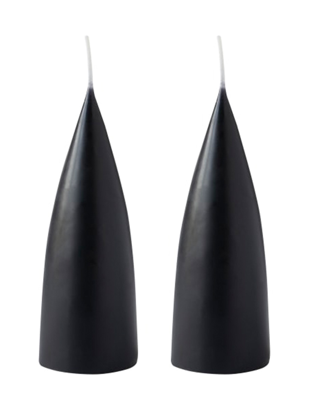 Konische Kerzen 16 cm in Schwarz / Black No.91 von KunstIndustrien