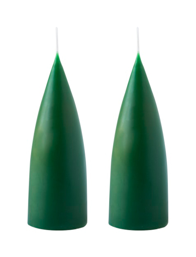 Konische Kerzen 16 cm in Flaschengrün / Bottle Green No.34 von KunstIndustrien
