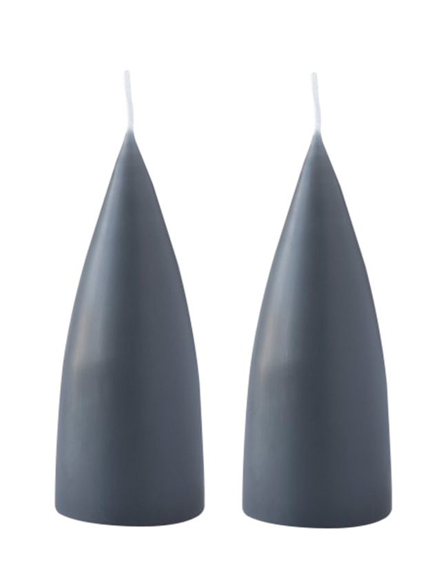 Konische Kerzen 16 cm in Grau / Grey No.92 von KunstIndustrien