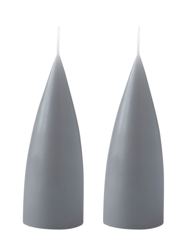 Konische Kerzen 16 cm in Hellgrau / Light Grey No.96 von KunstIndustrien