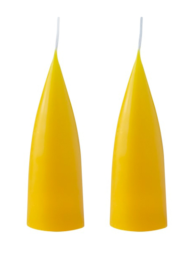 Konische Kerzen 16 cm in Zitronengelb / Lemon Yellow No.53 von KunstIndustrien