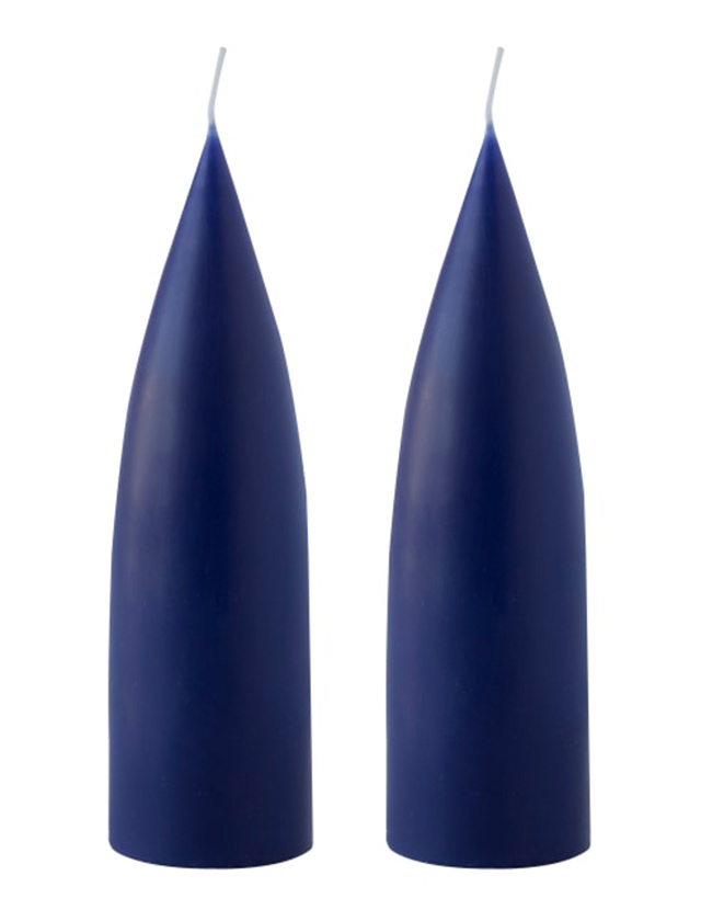 Konische Kerzen 20 cm in Anktikeblau / Antique Blue No.22 von KunstIndustrien