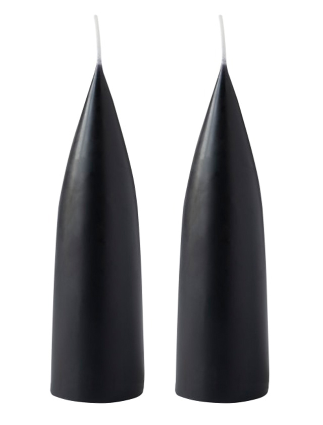 Konische Kerzen 20 cm in Schwarz / Black No.91 von KunstIndustrien