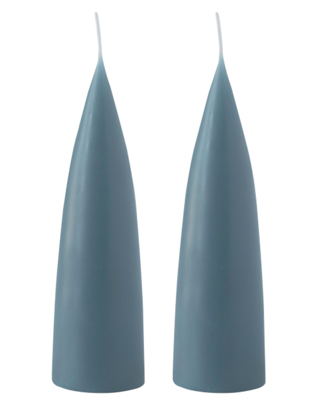 Konische Kerzen 20 cm in Blaugrau / Blue Grey No.21 von KunstIndustrien