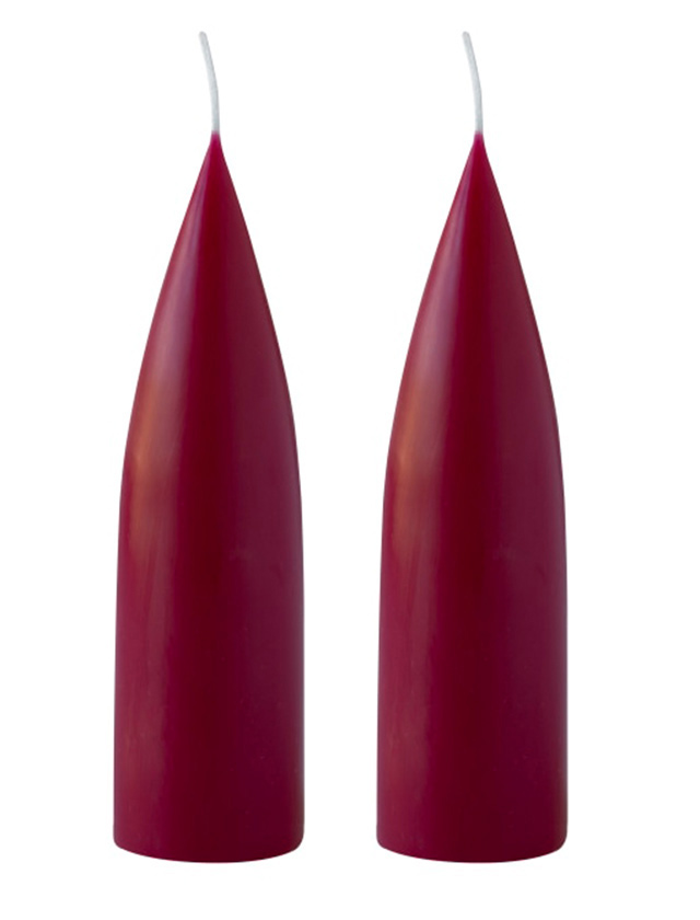 Konische Kerzen 20 cm in Bordeaux / Bordeaux No.15 von KunstIndustrien