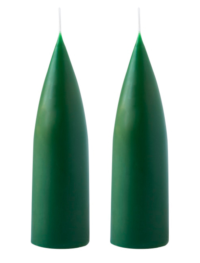 Konische Kerzen 20 cm in Flaschengrün / Bottle Green No.34 von KunstIndustrien