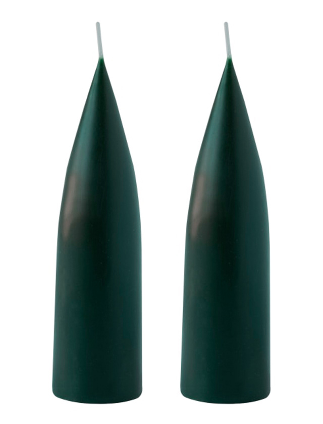 Konische Kerzen 20 cm in Waldgrün / Forest Green No.32 von KunstIndustrien