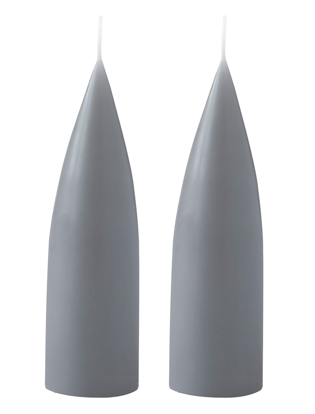Konische Kerzen 20 cm in Grau / Grey No.96 von KunstIndustrien