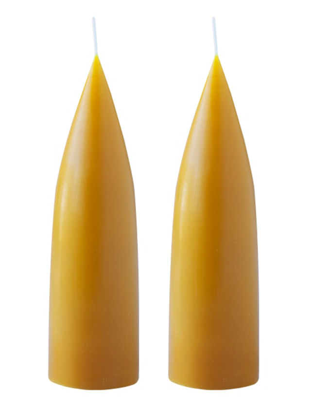 Konische Kerzen 20 cm in Honiggelb / Honey No.69 von KunstIndustrien