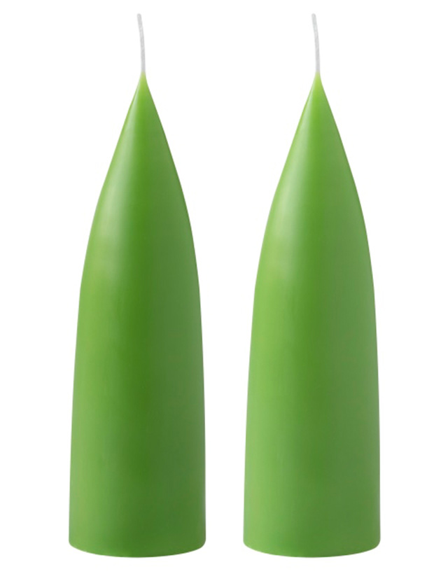 Konische Kerzen 20 cm in Hellgrün / Light Green No.34 von KunstIndustrien