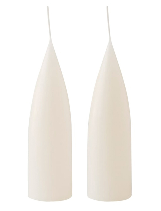 Konische Kerzen 20 cm in Weiß gebrochen / Off White No.03 von KunstIndustrien