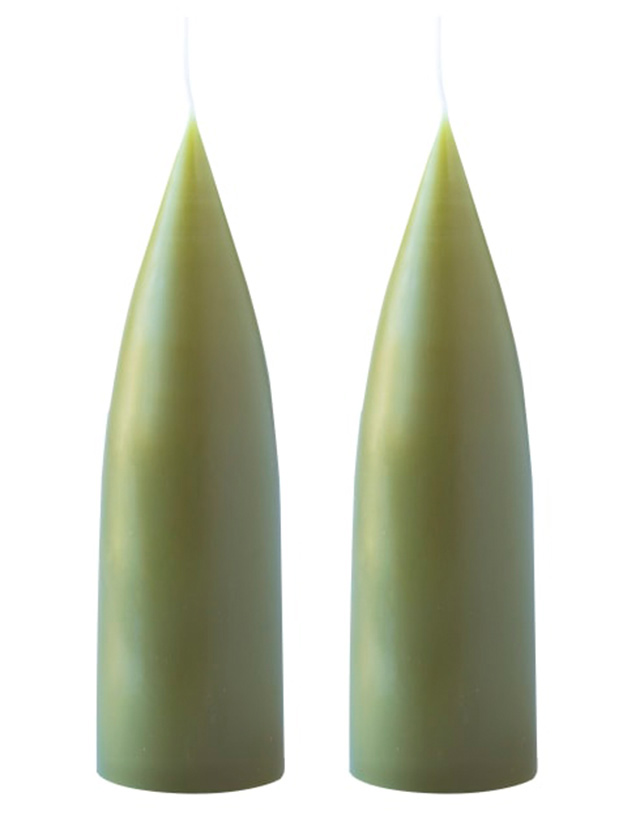Konische Kerzen 20 cm in Olivgrün / Olive Green No.36 von KunstIndustrien